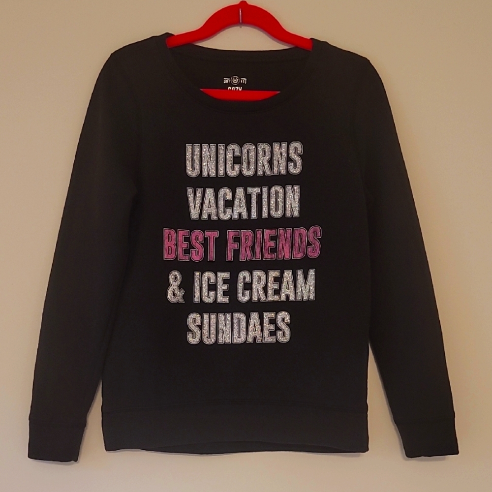 So Soft Cozy Crewneck Sweatshirt Black, Size 7/8